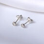 9ct Solid Gold 0.09ct Diamond Round Stud Earrings, thumbnail 1 of 4