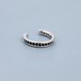 Black Cz Ear Cuff In Sterling Silver, thumbnail 8 of 12