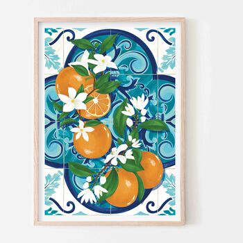 Oranges Over Spanish Tiles Art Print, 6 of 6