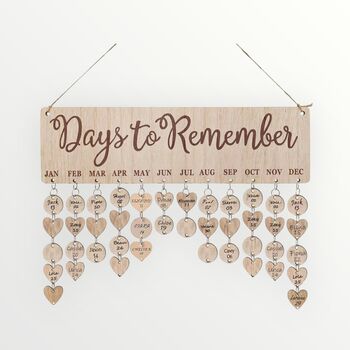 Natural Wood ‘Days To Remember’ Wall Calendar, A Perfect Gift, 4 of 11