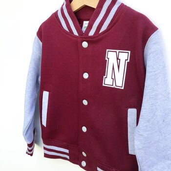 Kids Personalised Name And Number Varsity Jacket, 7 of 11