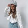 Cropped Denim Bride Jacket With Tassels White, thumbnail 3 of 4