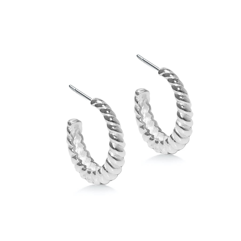 Sterling Silver Chunky Twisted Hoop Earring By Hersey Silversmiths ...