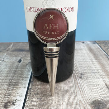 Personalised Cricket Ball Bottle Stopper, 2 of 5
