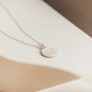 Double Sided Fingerprint Charm Necklace, 2 of 5
