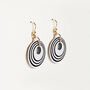 White And Black Stripey Circular Earrings, thumbnail 3 of 6