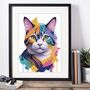 Painterly Cat Portrait Illustration Art Print, thumbnail 3 of 4