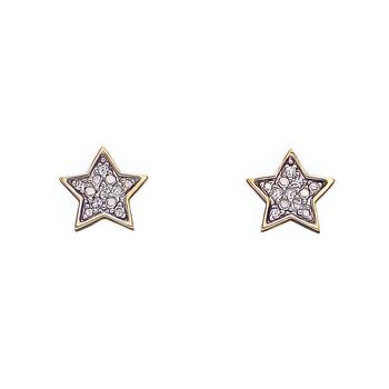 9ct Gold Diamond Star Stud Earrings, 2 of 6