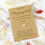 Rose Quartz Pregnancy Cotton Cord Wish Bracelet, thumbnail 1 of 3