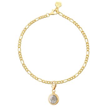 Gold Plated Healing Stone Figaro Charm Bracelet, 10 of 12