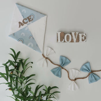 Personalised Baby Blue White Nursery Decor, Baby Shower, 6 of 10
