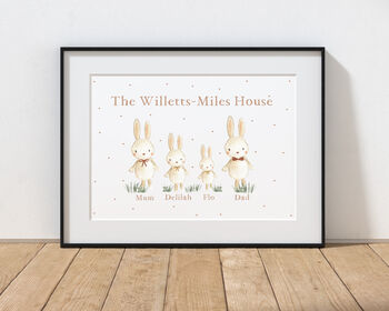 Personalised Bunny Family Print, 3 of 4