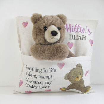 Personalised Childs Cushion With Teddy Bear, 6 of 9
