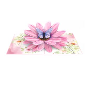Pop Up 3D Blank Card Pink African Daisy, 2 of 4