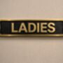 Classic Brass Ladies Toilet Door Plaque With Black Finish, thumbnail 2 of 5