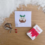 Kawaii Christmas Pudding Mini Cross Stitch Kit, thumbnail 11 of 12