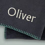 Personalised Fleece Blanket, Navy, thumbnail 2 of 5