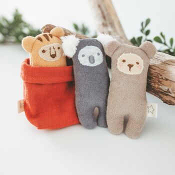 Snuggly Towelling Rattle Trio, 7 of 10