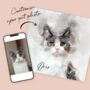 Your Cat Portrait Watercolour Tea Towel, thumbnail 4 of 6
