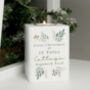 Personalised Christmas Foliage White Tealight Holder, thumbnail 1 of 5