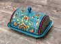 Handpainted Blue Patterned Butter Dish, thumbnail 1 of 5