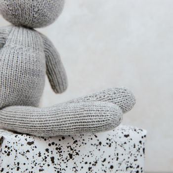 Lenny The Hand Knitted Grey Bunny, 5 of 8
