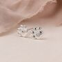 Sterling Silver Paw Print Stud Earrings, thumbnail 3 of 10