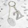 Personalised Diamante 21 Keyring Gift, thumbnail 1 of 3