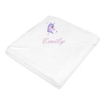 Personalised Velour Organic Baby Towel With Name, 3 of 9