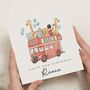 Safari Red London Bus 2nd Birthday Card For Son, thumbnail 1 of 7