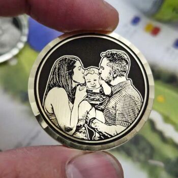 Laser Engraved Photo Golf Ball Marker, 3 of 11