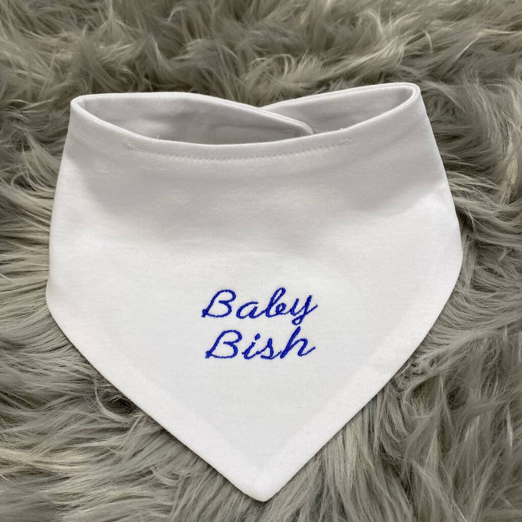 Personalised Embroidered Triangle Baby Bib, 1 of 10
