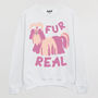 Fur Real Women's Slogan Sweatshirt, thumbnail 5 of 5