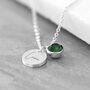 Personalised Silver Birthstone Crystal And Disc Necklace, thumbnail 4 of 12