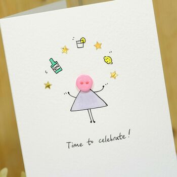 Personalised Handmade Button Juggler Birthday Card, 2 of 12