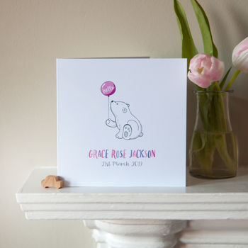New Baby Girl Personalised Card, 2 of 2