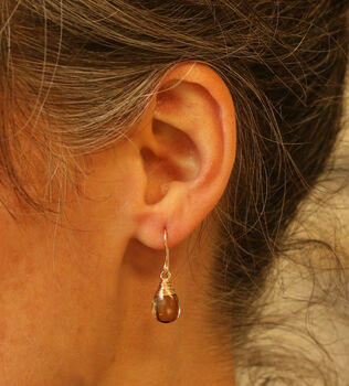 Smokey Quartz Woven Earrings, 3 of 5