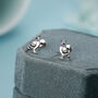 Sterling Silver Enamel Pigeon 16 G Flat Back Labret Earrings, thumbnail 5 of 11