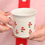 Handmade Cranberry Tea Cup, thumbnail 1 of 3
