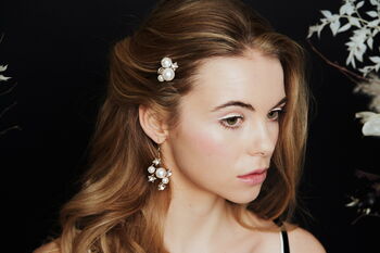 Star And Moon Swarovski Pearl Hairpins Astra, 4 of 9