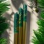 Green And Gold Glitter Christmas Candles 'Christmas Tree Farm', thumbnail 2 of 4