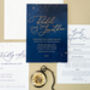 Celeste Navy And Gold Wedding Invitations, thumbnail 4 of 4