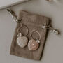 Rose Quartz Heart Charm Gold Plated Hoop Earrings, thumbnail 1 of 10