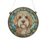 Cockapoo Apricot Stained Glass Effect Suncatcher, thumbnail 2 of 6