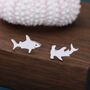 Sterling Silver Shark Stud Earrings, thumbnail 5 of 12