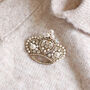 Vintage Style Gold Crown Brooch, thumbnail 2 of 5