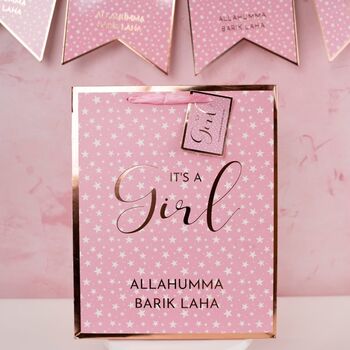 Baby Girl Gift Bags Pink And Rose Gold Three Pack, 4 of 4