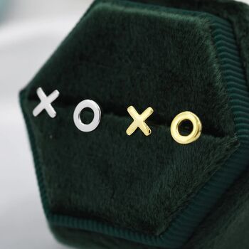 Xo Kiss Hug Stud Earrings In Sterling Silver, 2 of 12