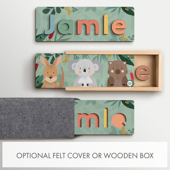 Personalised Aussie Animals Wooden Name Puzzle, 4 of 6