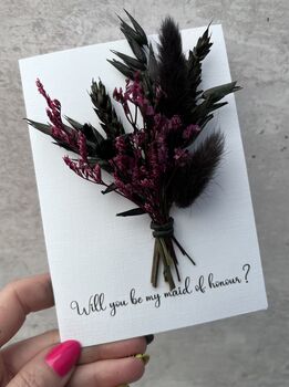 Gothic Dried Flower Bridesmaid/Maid Of Honour Proposal Gift Card, 6 of 6